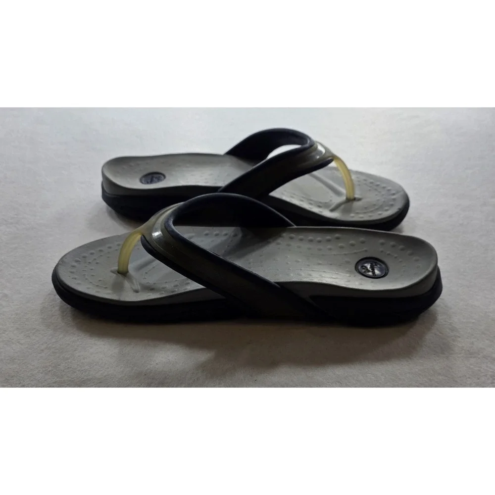 Crocs Croslite A9 Men's Blue & Gray Thong Flip-Flop Sandals. Size 12